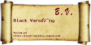 Black Varsány névjegykártya